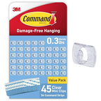 Command Clear Indoor Mini Light Clips Value Pack, 45 Clips, 54 Strips, Damage-Free String Light Hangers for Home, Room, Wall, Office, and Dorm Decor, Great for Cable Management, Holds up to 0.3 lb - style: 45 Clips