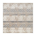 Rugshop Distressed Geometric Indoor/Outdoor Beige Square Area Rug Modern Tribal Stripe, Durable Stain Resistant Perfect for Patio, Backyard, Deck and Outdoor Lounge 6'6" x 6'6" Square - size: 6'7" x 6'7" (Rectangular)