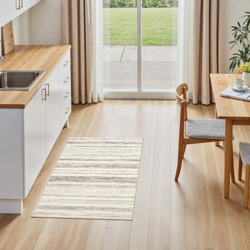 Tortania Area Rug Living Room Rugs - 2x3 Washable Soft Neutral Boho Moroccan Farmhouse Mat Indoor Floor Carpet for Bedroom Hallway Entryway Kitchen Home Office Decor - Beige - color: Beige, size: 2' x 3' (Rectangular)