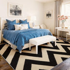 Brown Black Area Rug 2 X 3 ft, Herringbone Stripes Pattern Soft Low Pile Washable Rugs, Simple Theme Non Slip & Shedding Carpet for Bedroom Living Room Playroom Dining Room Nursery - color: Brown Black 9, size: 2' x 3' (Rectangular)