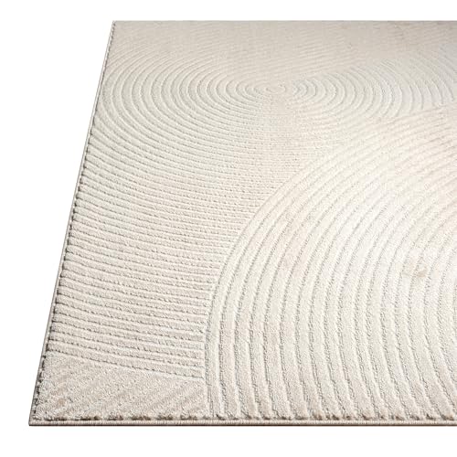 Abani Neutral Beige Area Rug | 2' x 3' Tan Geometric Carpet with Zen Circle Pattern | Rugs for Living Room, Bedroom, Office - color: Beige, size: 2' x 3' (Rectangular)