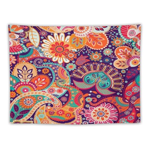 Vintage Boho Flower Tapestry Wall Hanging,Bohemian Blossom Colorful Mandala Flower Tapestries, Botanical Spring Multi Color Tapestry for Bedroom Home Hippie Wall Decor 40"x30" - color: Boho Floral-12, size: W40xL30in