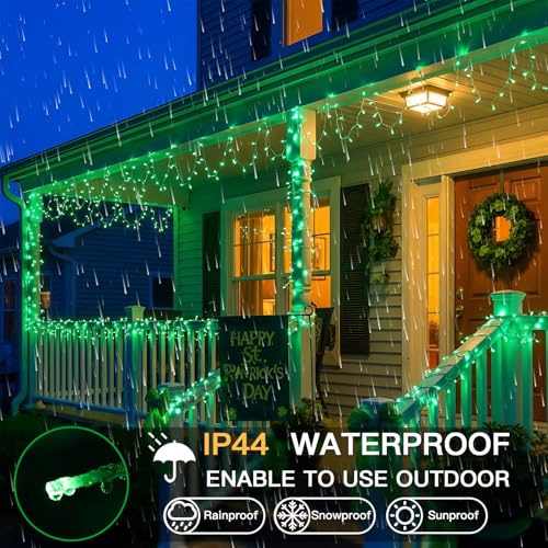 suddus Connectable Green Chirstmas Lights Outdoor with Remote, 66ft 200 LED String Lights Plug in Waterproof, Dimmable Clear Wire Fairy Lights for Xmas Tree,Halloween,Garden,Porch,Party,Dorm Decor - color: Green, size: 200LED Connectable