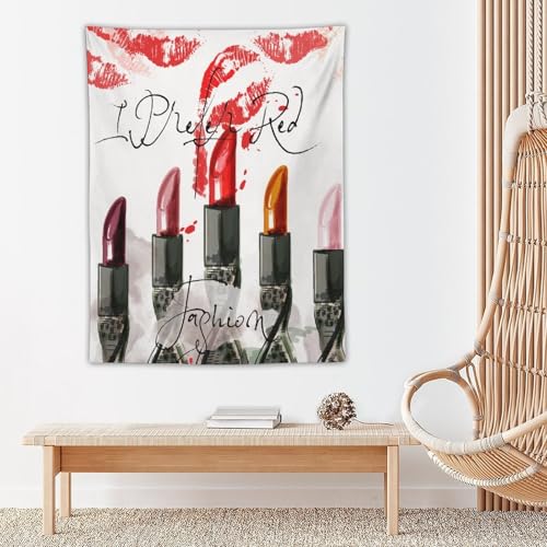 Fashion Girl Tapestries Cosmetic Perfume Bag Lipstick Pink Tapestry Girly Makeup Tapestry Wall Hanging Modern Trendy Aesthetic Wall Art Decor for Kids Teen Women Decor 30"x40" - color: Makeup-2, size: 40"L x 30"W