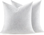Euro Pillow Inserts Set of 2, Soft Fluffy Square 26 x 26 Inches Decorative Pillow Insert, Feather and Down Filled Throw Pillows