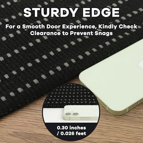 EARTHALL Small Area Rug 2x3 Ft Washable Rugs for Entryway Non Slip Braided Throw Rugs Door Mat Indoor Outdoor Entrance Cotton Woven Carpet for Kitchen Foyer Front Door, Black/Grey - color: Black and Grey, size: 2' x 3' (Rectangular)