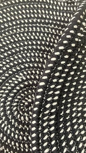 Hand Woven Round Area Rugs Living Room Bedroom Study Computer Chair Cushion Base Mat Round Carpet Rug(4' Round, Black/White) - color: Black/White, size: 4' Round