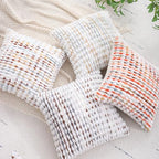 LUOYEHK Boho Throw Pillow Covers 24x24 Inch Set of 2 Chenille Tufted Pillowcase Farmhouse Neutral Cushion Covers for Couch Sofa Bed Living Room, Brown White - color: Brown White, size: 24" x 24" (Pack of 2)