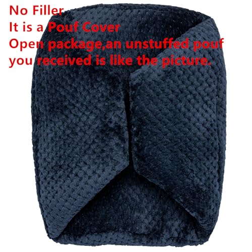 Asuprui Pouf Ottoman Unstuffed Ottoman Foot Rest No Filler Foot Stool 20x20x12 Inches Fuzzy Chair Floor Pouf Chair with Storage for Living Room Bedroom Navy Blue - color: Navy Blue