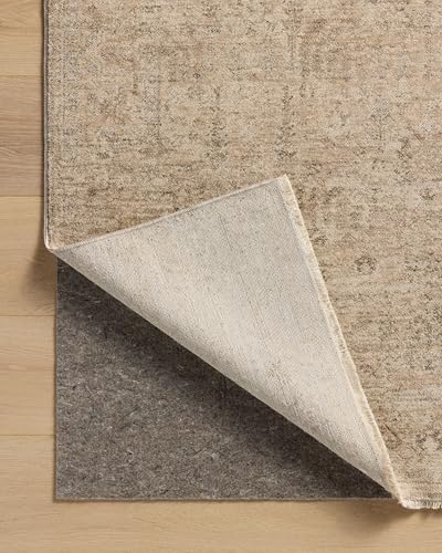 Loloi Magnolia Home by Joanna Gaines Junie Collection JUE-02 Oatmeal/Smoke 5'-3" x 5'-3", .38" Pile Height, Round Area Rug - color: Oatmeal / Smoke, size: 5'3" (Round)