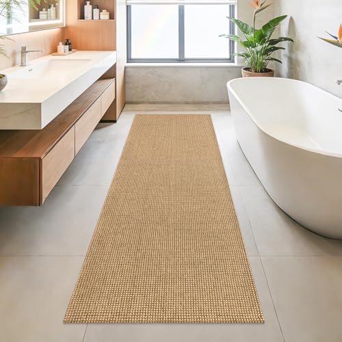 2x6 Ft Washable Runner Rug Cotton Non Slip Rubber Backed Boho Kitchen Runner Braided Indoor Floor Carpet Runners for Entryway Hallway Kitchen Bedroom, Brown/Tan/Orange - color: Brown/Tan/Orange, size: 2x6