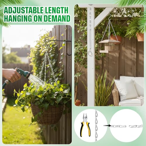 2 Pack Hanging Chain for Bird Feeders, Planters, Lanterns and Ornaments (19.7 Inch, Silver) - color: Silver, size: 19.7 Inch