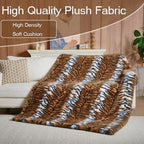 Luxury Fluffy Faux Fur Throw Blanket,Thick Fluffy Silky Fuzzy Cozy Blanket,Plush Blankets for Couch, Sofa, Chair, Bed-Tiger Print Brown-60 * 80inch - color: Tiger Print Brown, size: Twin (60" x 80")