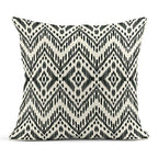 ArtSocket Set of 4 Throw Pillow Covers Ikat Tribal and Boho Bohemian Black Ethnic Herringbone for Ideas Decor Linen Outdoor Pillow Cases Home Decorative Square 18x18 Inches Pillowcases - size: 18" x 18" (Pack of 4)