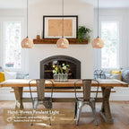 3 Pack Wicker Pendant Light Natural Woven Pendant Light Boho Chandelier Light Fixture Dome Rustic Farmhouse Pendant Lights Rattan Light Fixture for Dining Room Kitchen Island (Bulb Incl.) - color: 8.7" Natural 3-Pack