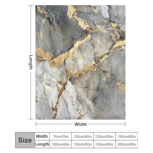Modern Marble Blanket, Abstract Luxury Baroque Gold Grey Gradient Stone Veins Pattern Soft Warm Cozy Plush Flannel Covers for Livingroom Bedroom Couch Chair Camping Travel Home Decor Tapestry 30x40in - color: Abstract-24, size: 30W" x 40L"