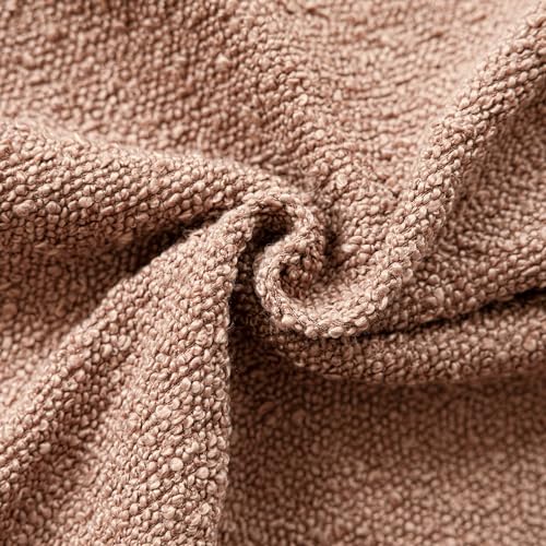 Foindtower Set of 2, Decorative Textured Boucle Throw Pillow Covers Accent Solid Pillow Cases Neutral Couch Cushion Case for Chair Sofa Bedroom Living Room Home Decor 16x16 Inch Dusty Orange Hazel - color: Hazel, size: 16" x 16" (Pack of 2)