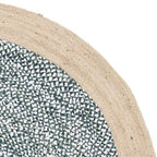 SAFAVIEH Cape Cod Collection 5' Round Light Blue / Natural CAP210M Handmade Braided Jute & Cotton Area Rug - color: Light Blue/Natural, size: 5' (Round)