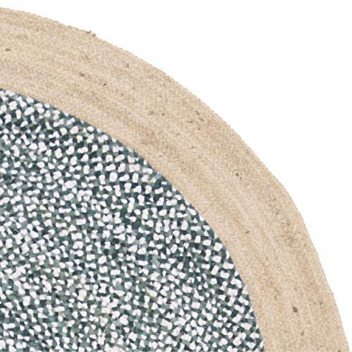 SAFAVIEH Cape Cod Collection 6' Round Light Blue / Natural CAP210M Handmade Braided Jute & Cotton Area Rug - color: Light Blue/Natural, size: 6' (Round)