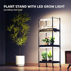 Spider Farmer 2026 Plant Stand with Grow Light, 4-Tier Rack 6Pcs 12" Full Spectrum 5000K LED Grow Lamps and Tent Cover Height Adjustable Small Greenhouse for Seedling Plant Indoor 16Lx12Dx47H (Update) - size: S-16x12x47in