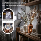 8 Pack Rechargeable LED Fairy Lights 7Ft 20LED Battery Operated with Remote, DIY Timer & 8 Modes, Mini Twinkle String Lights for Indoor Christmas Wedding Mason Jar Bedroom Party Table (White) - color: White