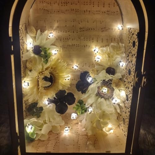 GUOCHENG 6.56ft 20 LED Music Note String Lights, Battery Operated Warm White Stave Shaped Decorative Fairy Lights, Musical DIY Gift for Music Lover - color: 2m warm
