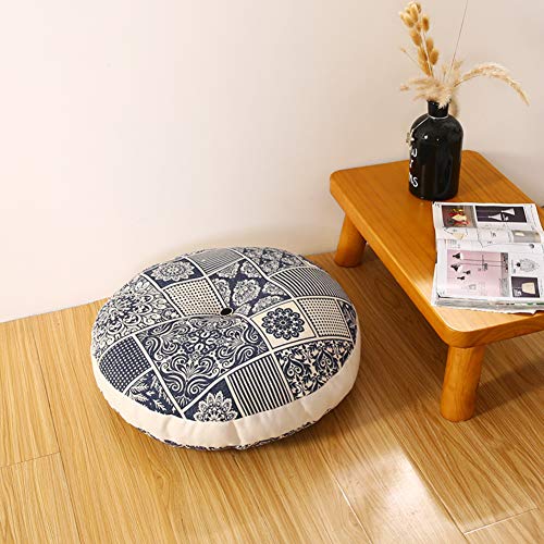 Bohemian Ethnic Futon Seat Cushion Floor Pillow,Round Thick Meditation Tatami Seat Cushion Balcony Bedroom Floor Cushion for Living Room B 50cm(20inch) - color: B