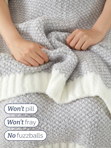 Grey Throw Blanket - Super Soft Throw for Couch, Bed, Sofa, Chair - Lightweight, Warm, Double Sided Knit - All Season Cozy, Fuzzy, Anti-Static Microplush Blanket for Women, Bedroom, Home Decor, 50x60 - color: 01 - Heathered Grey