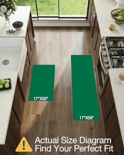 LUMI Anti-Fatigue Kitchen Floor Mats Set of 2,Cushioned Comfort Standing Rug Waterproof 2PCS, Non-Slip Ergonomic Foam Runner for Sink, Laundry, Office & Home,17x29+17x59, - color: Cream Black, size: 59"L x 17"W x 0.4"Th + 30"L x 17"W x 0.4"Th