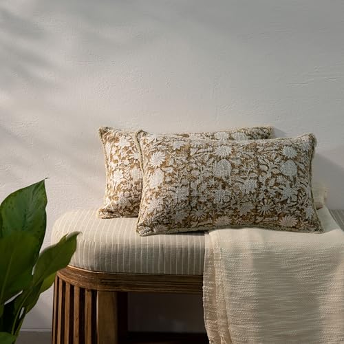 Decorative Throw Pillow Covers, Set of 2 (Teak Brown, 12" x 20" (Pack of 2)) - color: Teak Brown, size: 20" x 12" (Pack of 2)