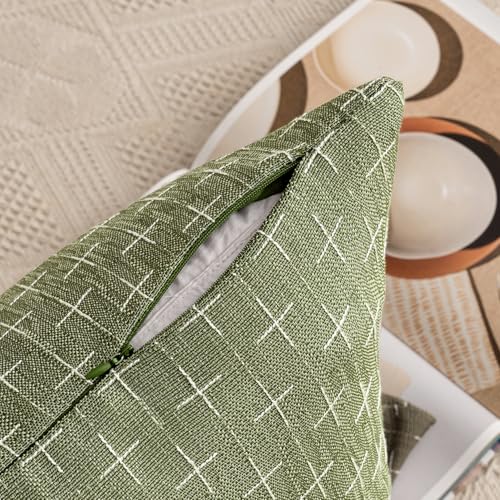 MIULEE Pack of 2 Decorative Burlap Linen Spring Throw Pillow Covers Farmhouse Pillowcases Modern Rustic Woven Textured Cushion Cover for Sofa Couch Bed 18x18 Inch Sage Green - color: Sage Green, size: 18" x 18" (Pack of 2)