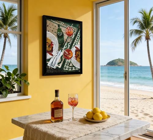 Black Framed Vintage Italian Pasta & Beverage Wall Art - Rustic Restaurant Food Canvas Decor Retro Kitchen Artwork Picture for Kitchen Dining Room Decor - color: pasta, size: 16"L x 12"W