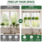 Adjustable Hanging Window Planter with 4 Pots, Space Saving Indoor Herb Garden Plant Hanger, Metal Vertical Plant Rack for Kitchen, Balcony & Home Deco41in-4 Flower pots