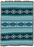 Pure Country Weavers Turquoise Chevron - Western Tapestry Throw Blanket Woven from Cotton - Made in The USA (72x54) - color: Turquoise Chevron