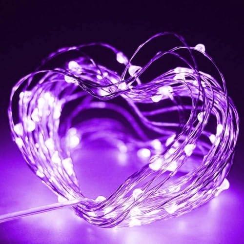 Ineximun 24 Pack LED Fairy Lights Battery Operated 7Ft 20Led Mini String Lights Waterproof Christmas for Mason Jars Bedroom DIY Party Wedding Christmas Decor Purple - color: Purple