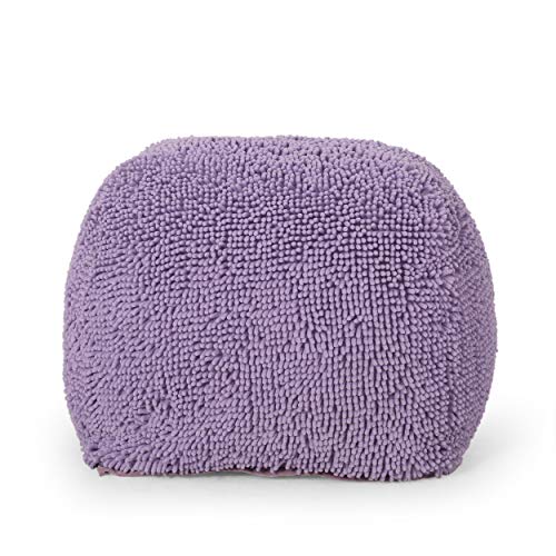 Foamma Pouf Ottoman 20" 20"x14", Lavender - Square Ottoman Foot Rest for Living Room and Bedroom, Spongy Pouf Footstool with Microfiber Chenille Cover, Foot Rest for Couch with Removable Cover - color: Lavender