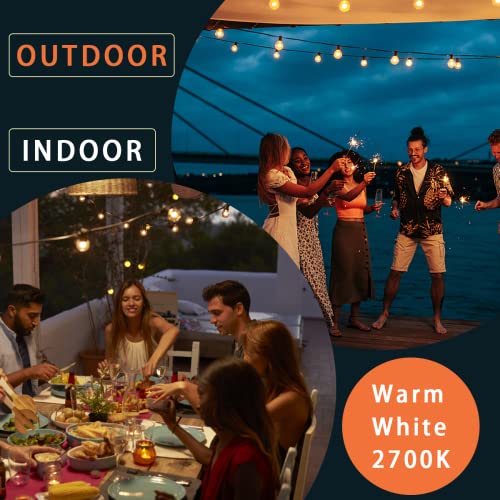 Kawaya 240FT Outdoor Lights String LED Patio Light Waterproof Dimmable G40 Globe String Lighting for Outside with 120+4 Blubs Shatterproof Hanging Lights for Porch Bistro Backyard Gazebo Balcony Cafe - size: 2×120FT