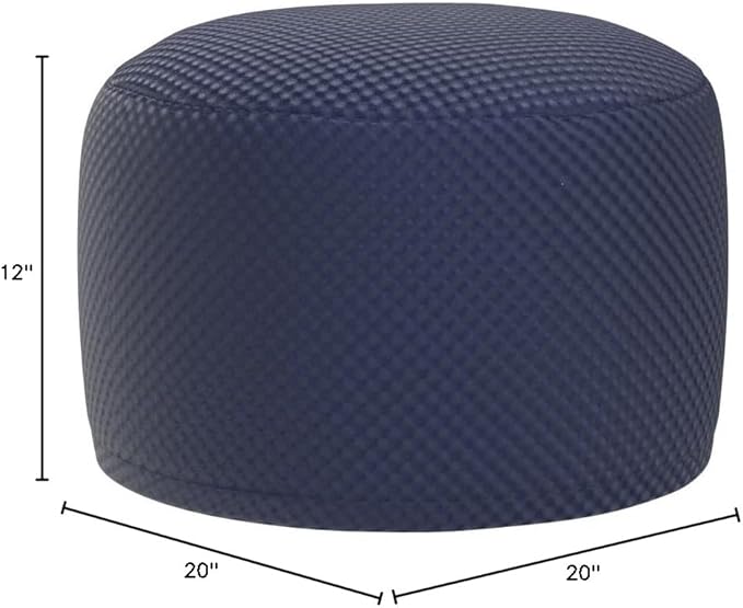 Asuprui Pouf Ottoman Unstuffed Ottoman Foot Rest No Filler Foot Stool 20x20x12 Inches Fuzzy Chair Floor Pouf Chair with Storage for Living Room Bedroom Navy Blue