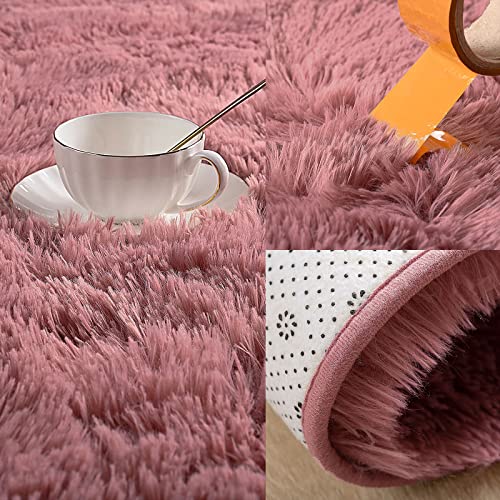 Kelarea Area Rug for Living Room, 4x6 Non-Slip Blush Pink Rug Fluffy Soft Shag Rugs, Fuzzy Shaggy Plush Carpet for Bedroom, Nursery Rooms, Home Dorm - color: Blush, size: 6' x 4' (Rectangular)