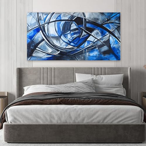 Abstract Wall Art Decor Wall Art Pictures for Living Room Abstract Canvas Art Wall Decor Modern Blue Wall Art Prints Artwork for Walls Black and White Wall Art Decorations Home Office Decor 20" X 40" - color: JYQ-01S, size: 40"L x 20"W