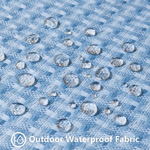 UGASA Outdoor Waterproof Pillow Covers Pack of 2 Weaving Texture Water Resistant Outside Decorative Pillow Cases for Patio Garden Porch Yard Bench Tent 18x18 Inch, Light Blue - color: Light Blue, size: 18" x 18" (Pack of 2)