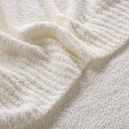 JOOJA Cream White Fuzzy Knitted Blanket, Soft Lightweight Plush Queen Size for Bed, Cozy Nights (90x90) - color: Cream, size: 90x90