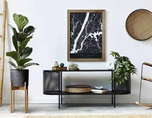 Fox & Fern Mid Century Tall Plant Stand — 10 Inch Fixed Size Raised Bamboo Plant Stand for Indoor Pots (Not Included) - Modern Flower Pot Holder with Plug In Design - Easy to Assemble - Bamboo - color: Bamboo - Tall, size: 10 Inch - Fixed