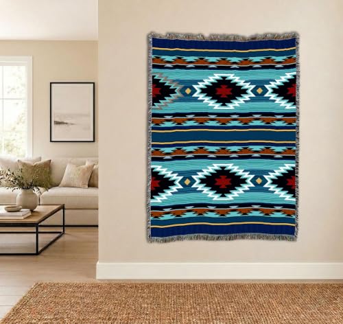 Pure Country Weavers Balpinar Blanket - Southwest Native American Inspired - Gift Tapestry Throw Woven from Cotton - Made in the USA (72x54) - color: Balpinar, size: Large