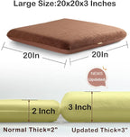 Sigmat Recliner Cushion for Elderly with Memory Foam 20x20x3 Inches Large Square Seat Cushion for Recliner Chair, Floor Pillow, Truck Seat Cushion Camel