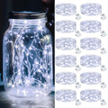 kolpop 12 Pack LED Fairy Lights Battery Operated, 7FT 20 LED Mini Twinkle String Lights Battery Powered Waterproof for Christmas Mason Jars Party (Cool White) - color: Cool White, size: 12 Pack