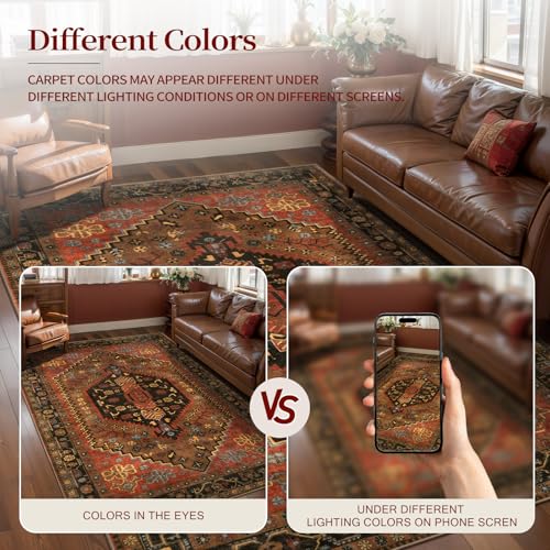 Ciicool 2x5ft Runner Rug, Hallway Wahshable Rug Vintage Kitchen Carpet for Entrance Bedroom Bedside Living Room Kitchen Laundry Bathroom Decor - color: Red/Gold, size: 2' x 5' (Runner)