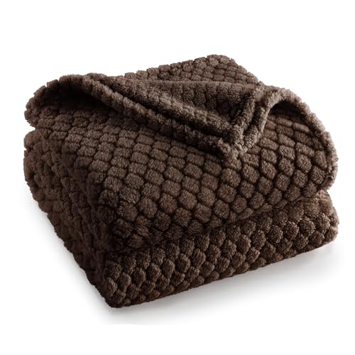 Exclusivo Mezcla Fleece Throw Blanket for Couch and Bed,Extra Soft Warm Decorative Fuzzy Throws for Women,Lightweight Cozy Blankets Size 50x60 Inches, Coffee - color: Coffee, size: Throw ( 50x60 IN )