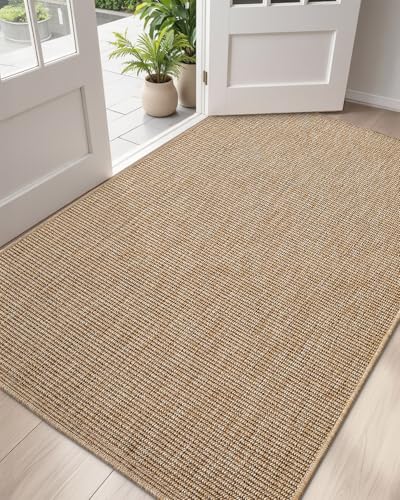 DEXI Dirt Trapper Door Mat, 31x60 Washable Doormat, Dirt Resistant and Absorbent, Easy Clean Low-Profile Floor Rugs for Entryway, Front Door, and Inside Entrance, Beige - color: Beige, size: 2'7" X 5' (Rectangular)