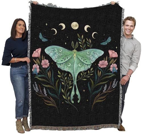 Pure Country Weavers Luna and Forester by Episodic Drawing - Gift Tapestry Throw Blanket Woven from Cotton - Made in The USA (72x54) - color: Luna and Forester, size: 72x54